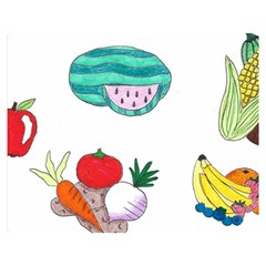 Fruits Veggies Double Sided Flano Blanket (medium)  by okhismakingart