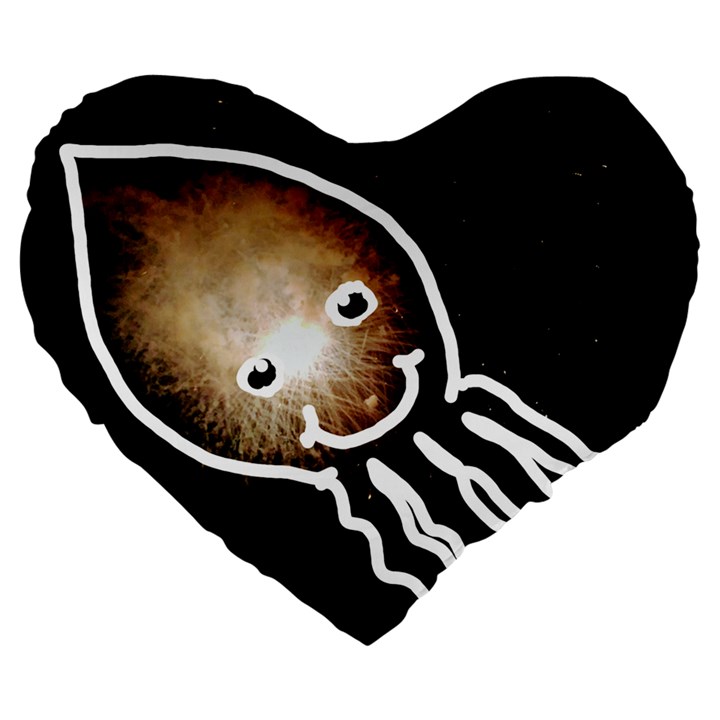 Friendly Firework Squid Large 19  Premium Heart Shape Cushions