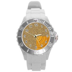 Electric Field Art Ii Round Plastic Sport Watch (l) by okhismakingart