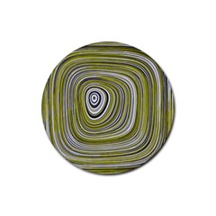 Electric Field Art Iv Rubber Coaster (round)  by okhismakingart