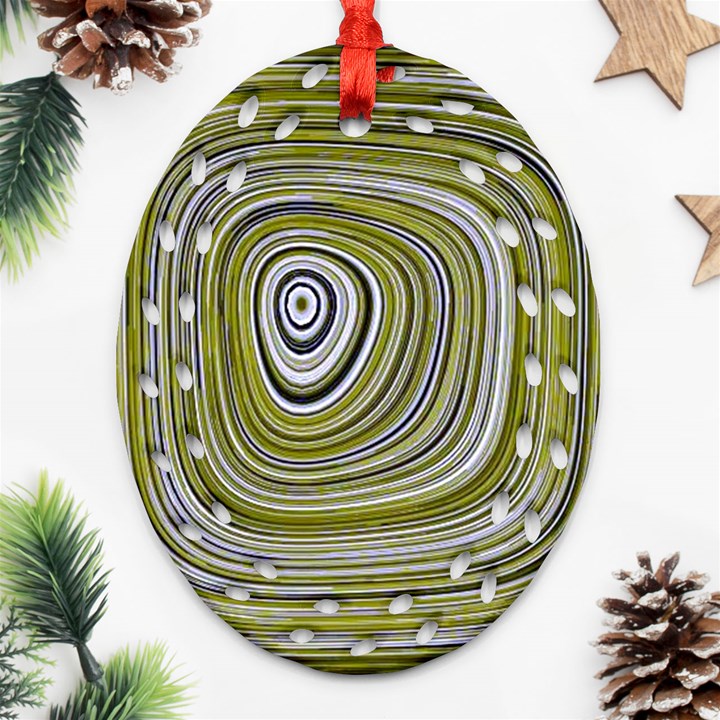 Electric Field Art IV Oval Filigree Ornament (Two Sides)