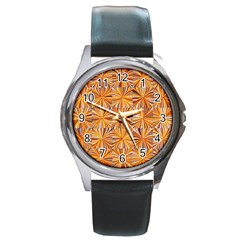 Electric Field Art V Round Metal Watch by okhismakingart