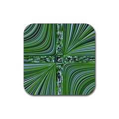 Electric Field Art Vii Rubber Coaster (square)  by okhismakingart