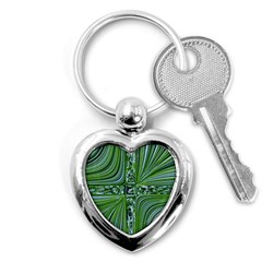 Electric Field Art Vii Key Chains (heart)  by okhismakingart