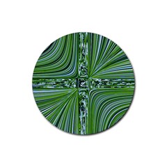 Electric Field Art Vii Rubber Coaster (round)  by okhismakingart