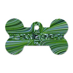 Electric Field Art Vii Dog Tag Bone (two Sides) by okhismakingart