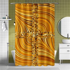 Electric Field Art Viii Shower Curtain 48  X 72  (small)  by okhismakingart