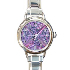 Electric Field Art Ix Round Italian Charm Watch by okhismakingart