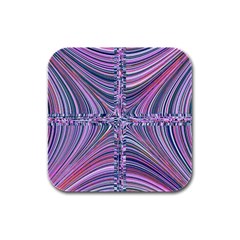 Electric Field Art Ix Rubber Square Coaster (4 Pack)  by okhismakingart