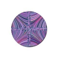 Electric Field Art Ix Rubber Coaster (round)  by okhismakingart