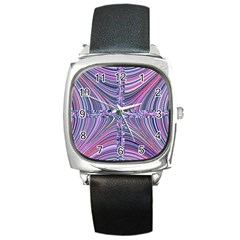 Electric Field Art Ix Square Metal Watch by okhismakingart