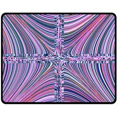 Electric Field Art Ix Double Sided Fleece Blanket (medium)  by okhismakingart