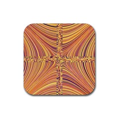 Electric Field Art X Rubber Coaster (square)  by okhismakingart