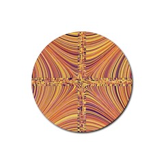 Electric Field Art X Rubber Round Coaster (4 Pack)  by okhismakingart