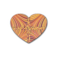 Electric Field Art X Rubber Coaster (heart)  by okhismakingart