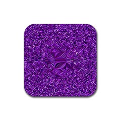 Electric Field Art Xi Rubber Coaster (square)  by okhismakingart