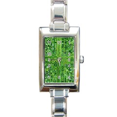 Electric Field Art Xii Rectangle Italian Charm Watch by okhismakingart