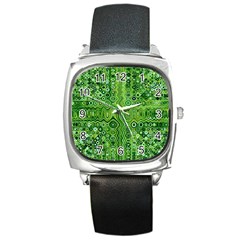 Electric Field Art Xii Square Metal Watch by okhismakingart