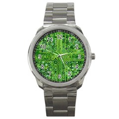 Electric Field Art Xii Sport Metal Watch by okhismakingart