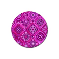 Electric Field Art Xiii Rubber Round Coaster (4 Pack)  by okhismakingart