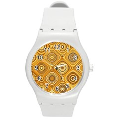 Electric Field Art Xiv Round Plastic Sport Watch (m) by okhismakingart