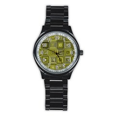 Electric Field Art Xvi Stainless Steel Round Watch by okhismakingart