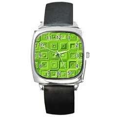 Electric Field Art Xvii Square Metal Watch by okhismakingart