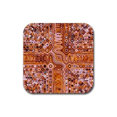 Electric Field Art Xviii Rubber Coaster (square)  by okhismakingart