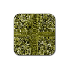 Electric Field Art Xix Rubber Coaster (square)  by okhismakingart