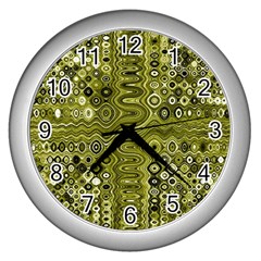 Electric Field Art Xix Wall Clock (silver) by okhismakingart