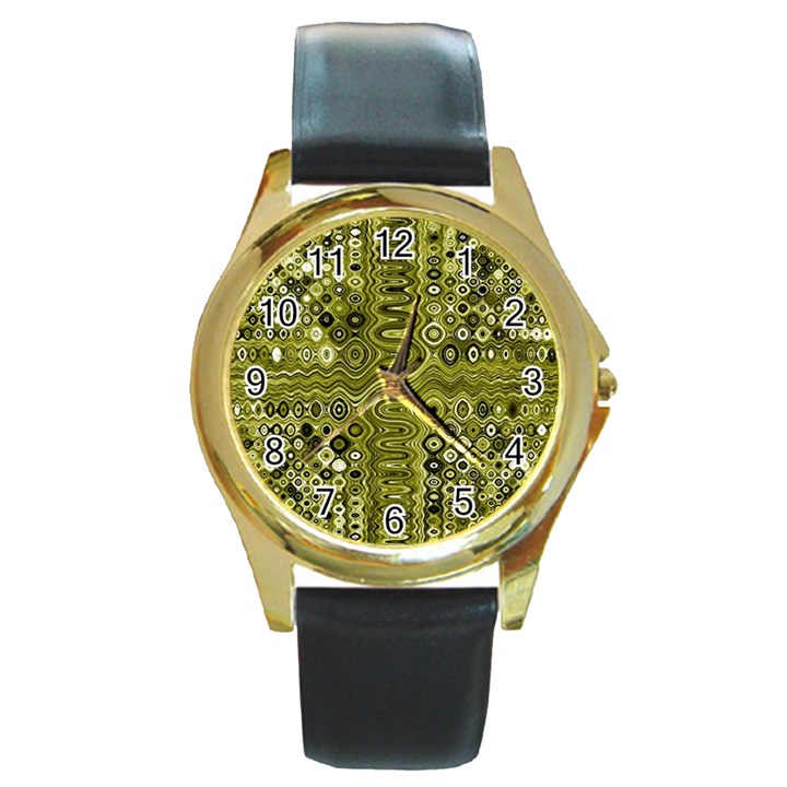 Electric Field Art XIX Round Gold Metal Watch