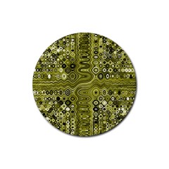 Electric Field Art Xix Rubber Coaster (round)  by okhismakingart