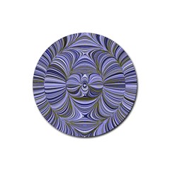 Electric Field Art Xx Rubber Round Coaster (4 Pack)  by okhismakingart