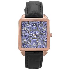 Electric Field Art Xx Rose Gold Leather Watch  by okhismakingart