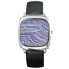 Electric Field Art Xxi Square Metal Watch by okhismakingart