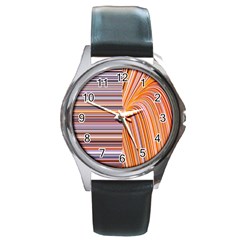 Electric Field Art Xxii Round Metal Watch by okhismakingart