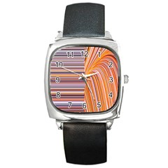 Electric Field Art Xxii Square Metal Watch by okhismakingart