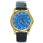 Electric Field Art XXIII Round Gold Metal Watch Front