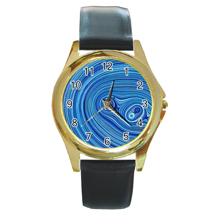 Electric Field Art XXIII Round Gold Metal Watch