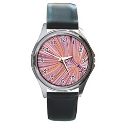 Electric Field Art Xxiv Round Metal Watch by okhismakingart