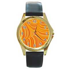 Electric Field Art XXV Round Gold Metal Watch