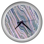 Electric Field Art XXVIII Wall Clock (Silver) Front