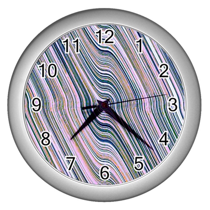 Electric Field Art XXVIII Wall Clock (Silver)