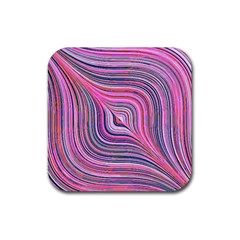 Electric Field Art Xxx Rubber Coaster (square)  by okhismakingart