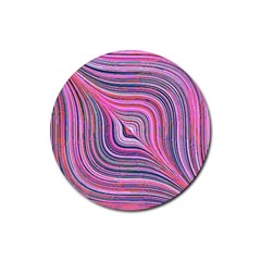 Electric Field Art Xxx Rubber Coaster (round)  by okhismakingart