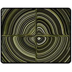 Electric Field Art Xxxii Double Sided Fleece Blanket (medium)  by okhismakingart