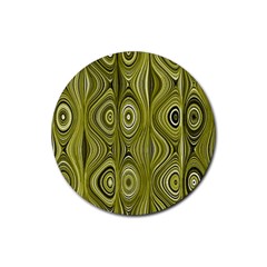 Electric Field Art Xxxv Rubber Round Coaster (4 Pack)  by okhismakingart