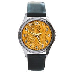 Electric Field Art XXXVI Round Metal Watch