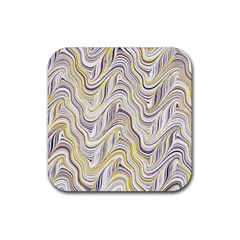 Electric Field Art Xxxvii Rubber Coaster (square)  by okhismakingart