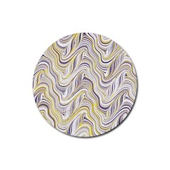 Electric Field Art Xxxvii Rubber Coaster (round)  by okhismakingart